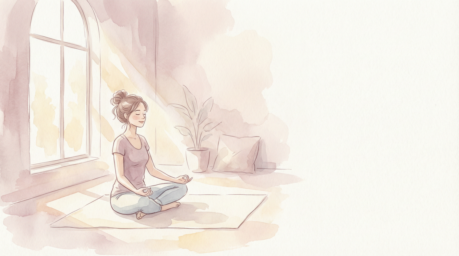 Mulher em meditação, presença feminina